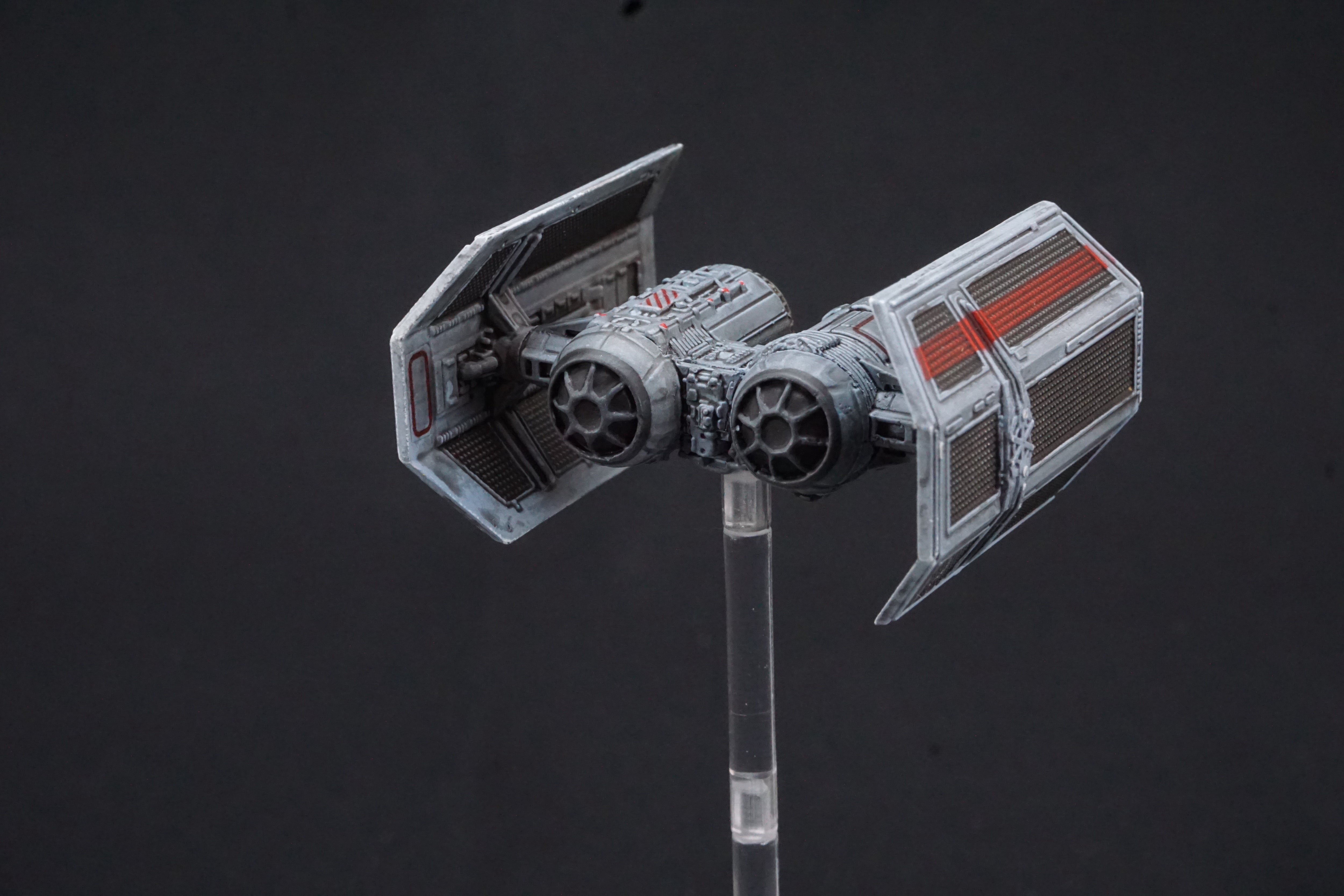 Star Wars X-Wing Miniatures Game TIE Bomber Shuttle Modification Pro Painted Red Stripe