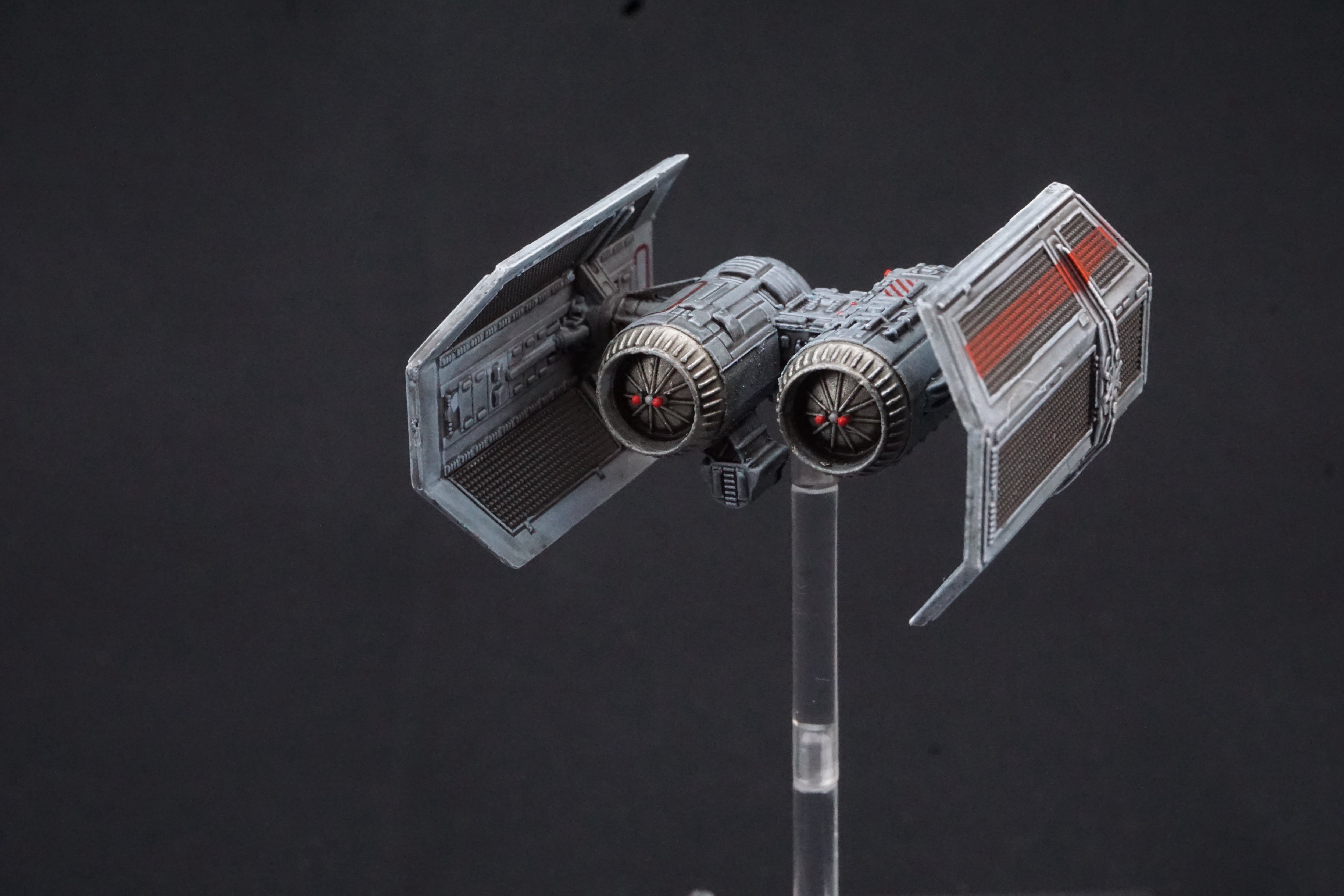 Star Wars X-Wing Miniatures Game TIE Bomber Shuttle Modification Pro Painted Red Stripe