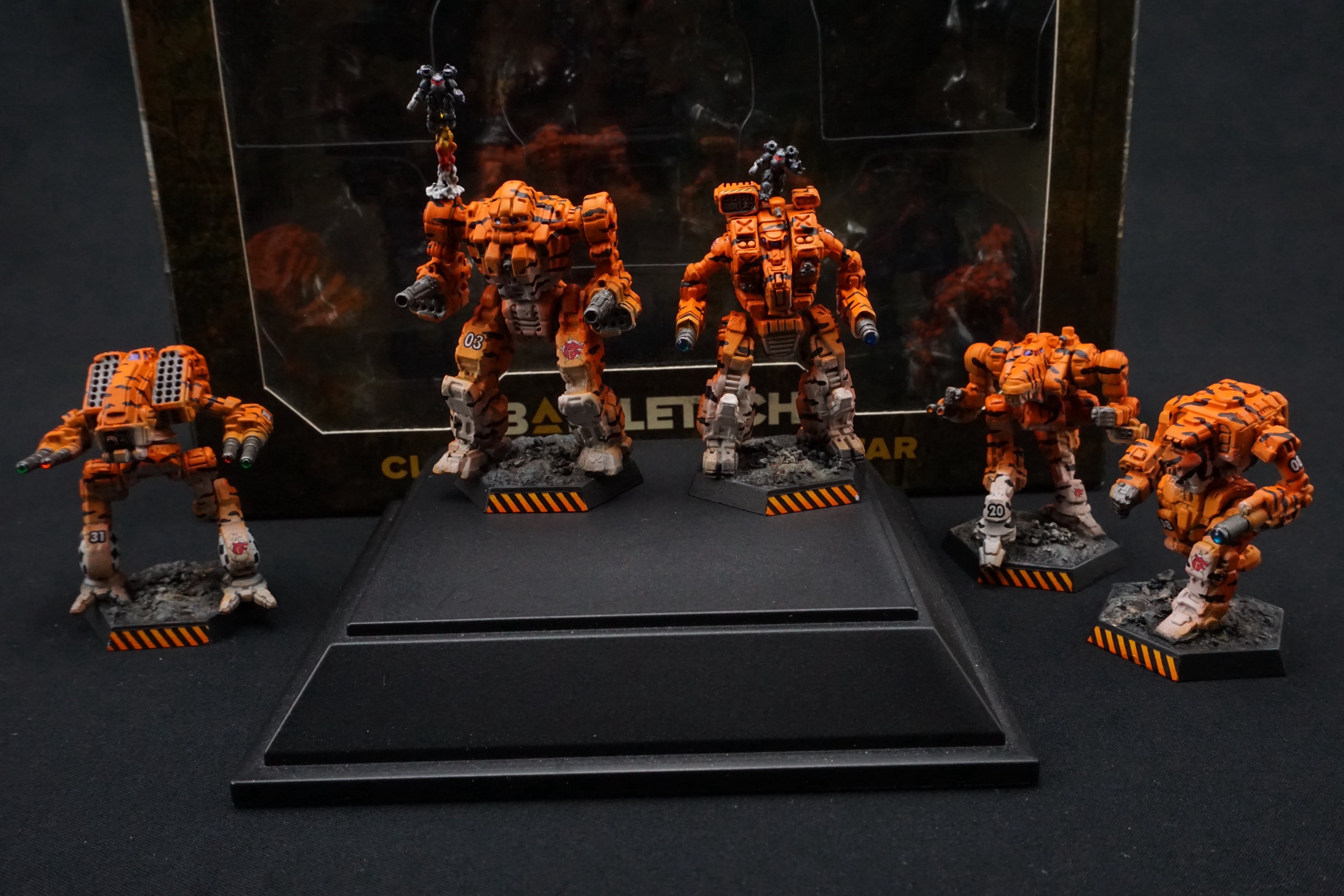 Battletech Catalyst Clan Wolf Gamma Galaxy Tiger Stripe - Clan Heavy Striker Star Pro Painted (Ready to Ship)